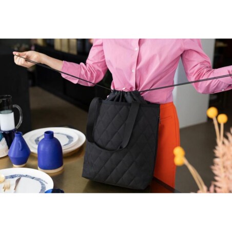 Torba classic shopper m rhombus black, 8 l