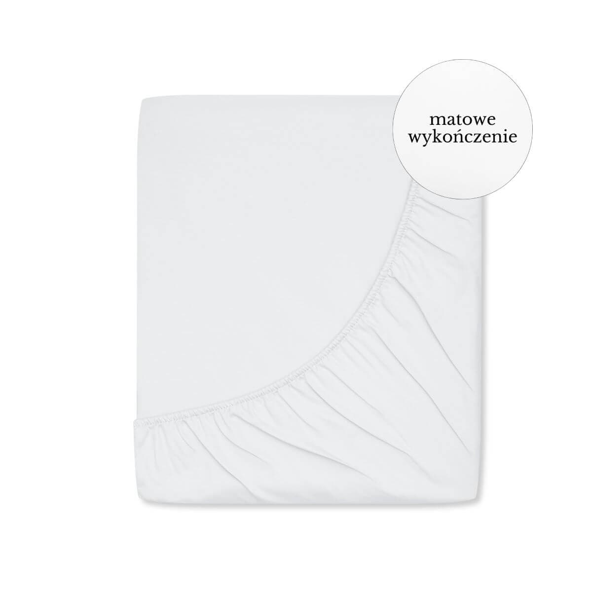 Prześcieradło perkalowe z gumką pure white 160 x 200 cm