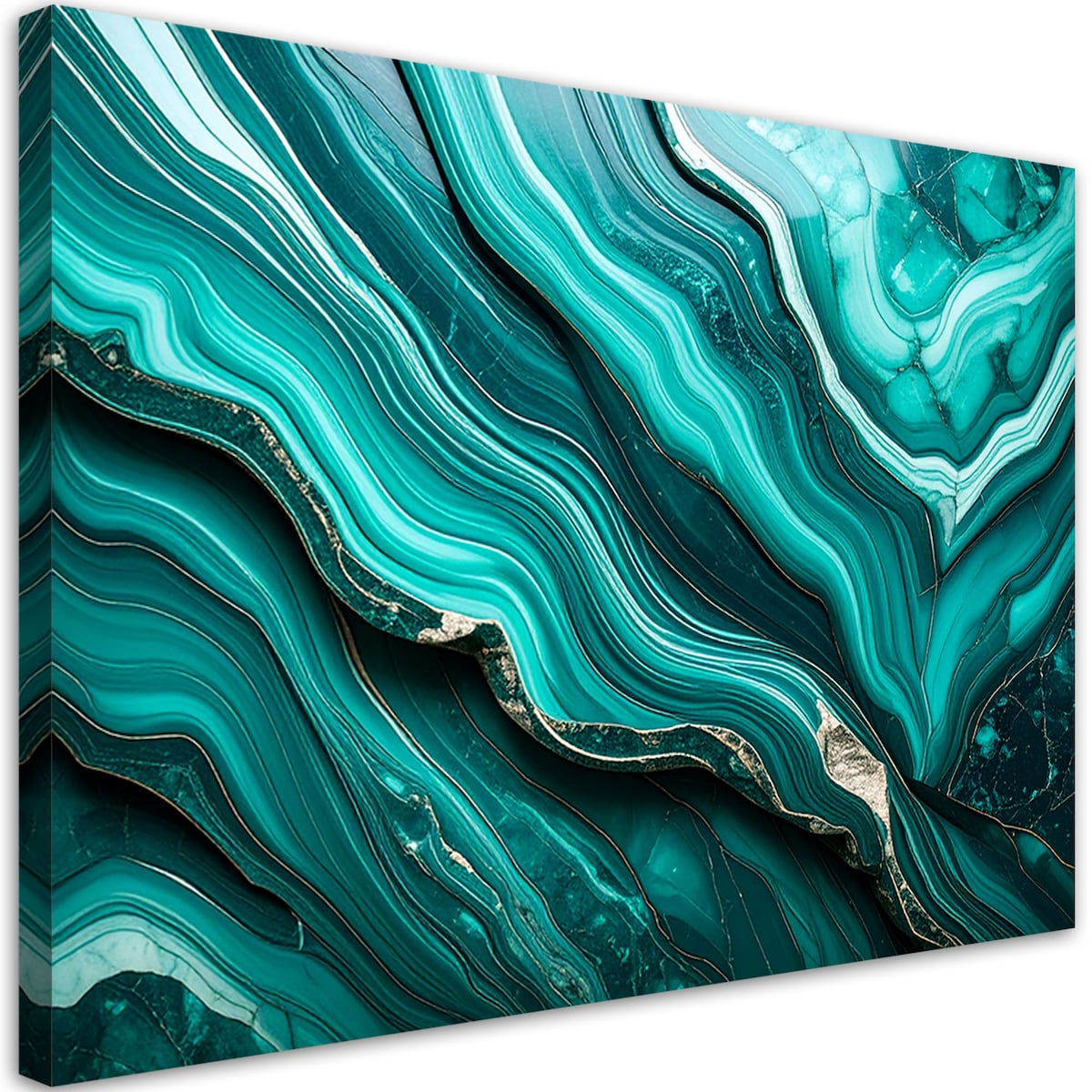 Obraz nowoczesny do sypialni salonu, Marmur Turkusowa Abstrakcja 120x80 cm