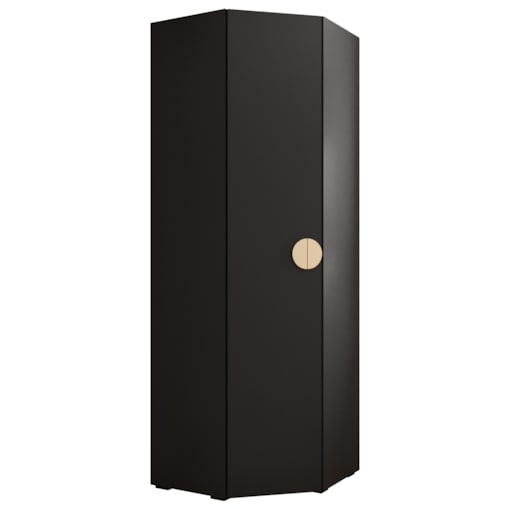 Szafa narożna rogowa wysoka INOVA 4 czarny+złoty