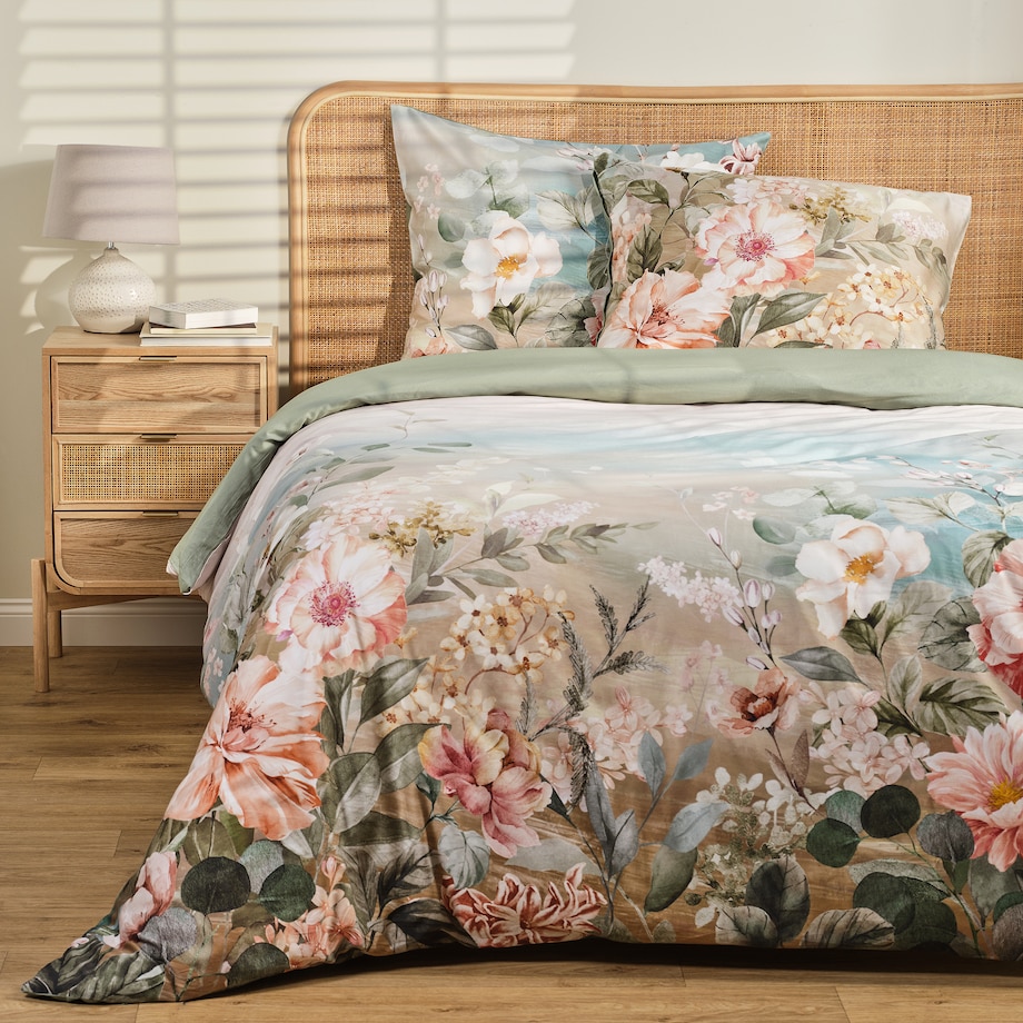 Pościel z bawełny satynowej Sunpala 200x220 cm z motywem kwiatowym