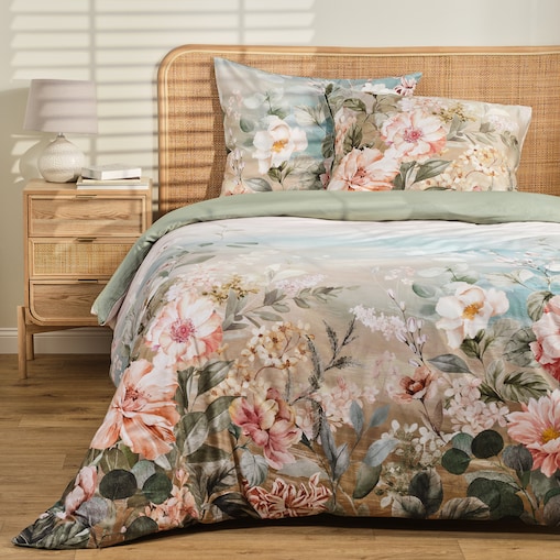 Pościel z bawełny satynowej Sunpala 200x220 cm z motywem kwiatowym