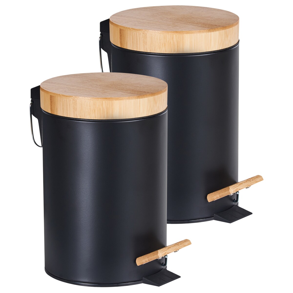 Zestaw 2 koszy na śmieci z pedałem 3 L ECOSMART Metal Czarny
