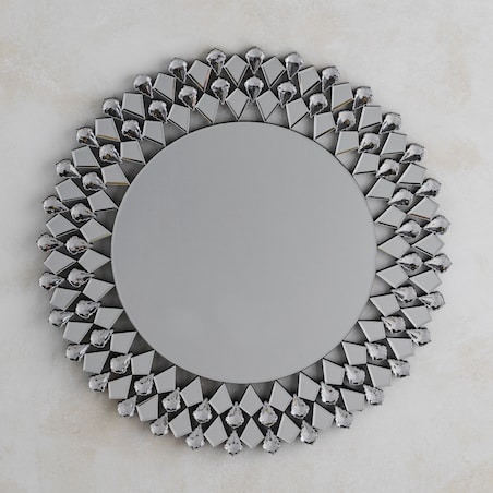 Okrągłe lustro z kryształkami glamorous ø 70cm