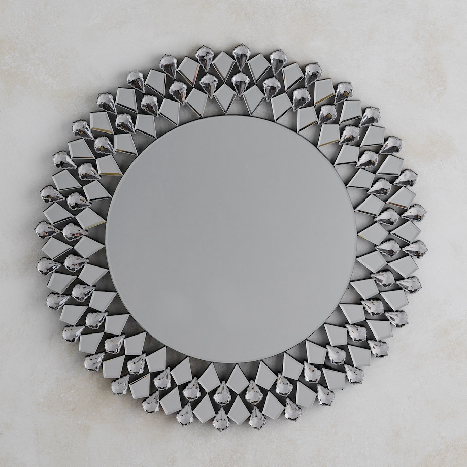 Okrągłe lustro z kryształkami glamorous ø 70cm