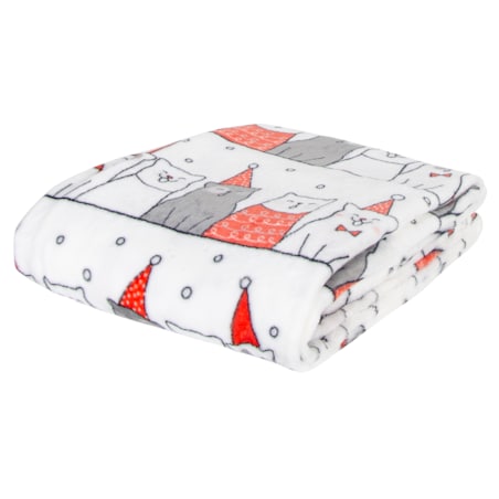 Drukowany koc Santa cat 150x200 cm