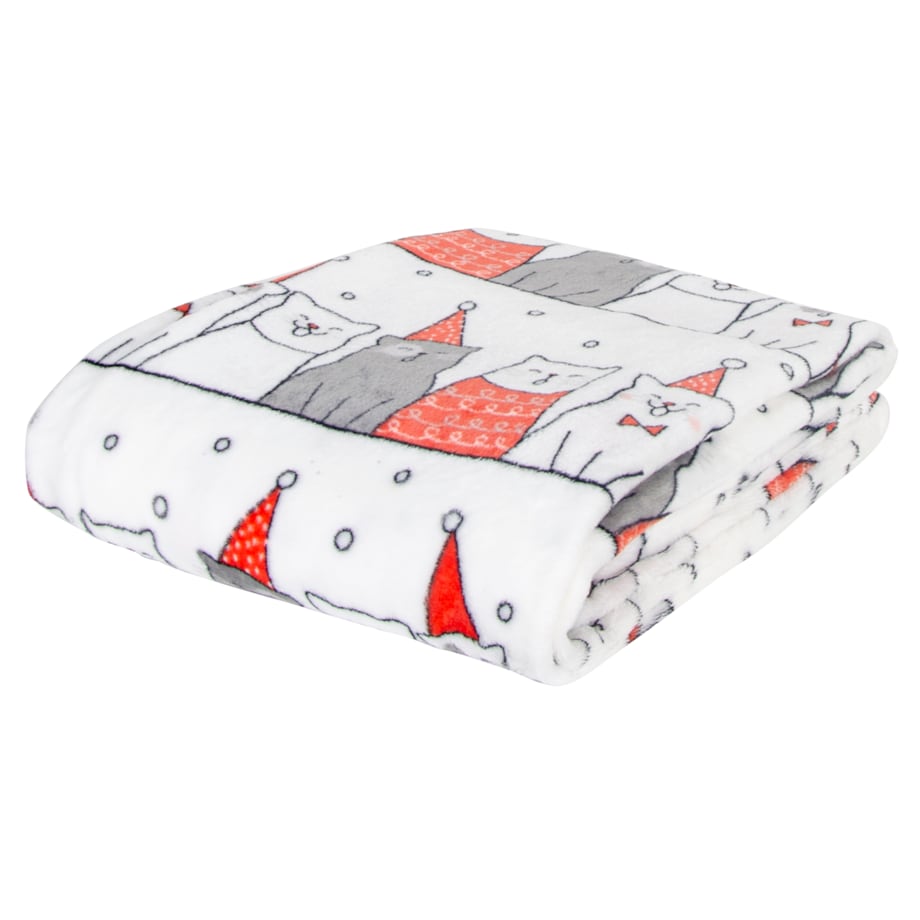 Drukowany koc Santa cat 150x200 cm