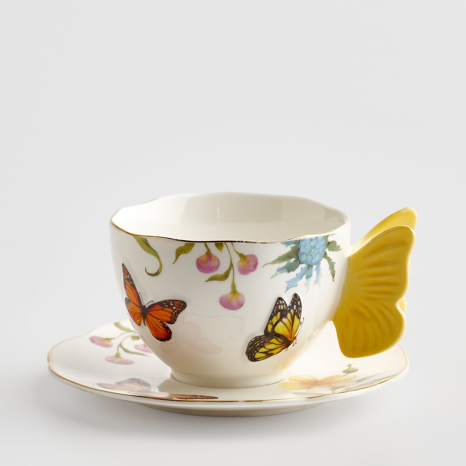 Filiżanka ze spodkiem w motyle Dealan