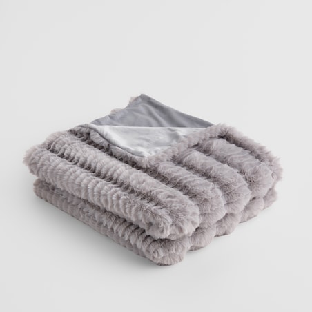 Jednokolorowa futrzana narzuta na łóżko Harisea 180x200 cm