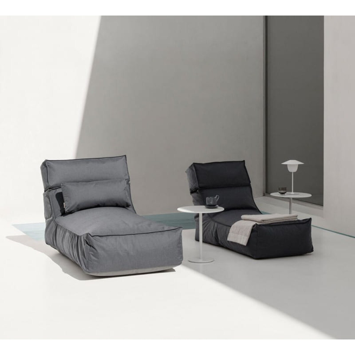 Lounger L STAY Coal, 150 cm