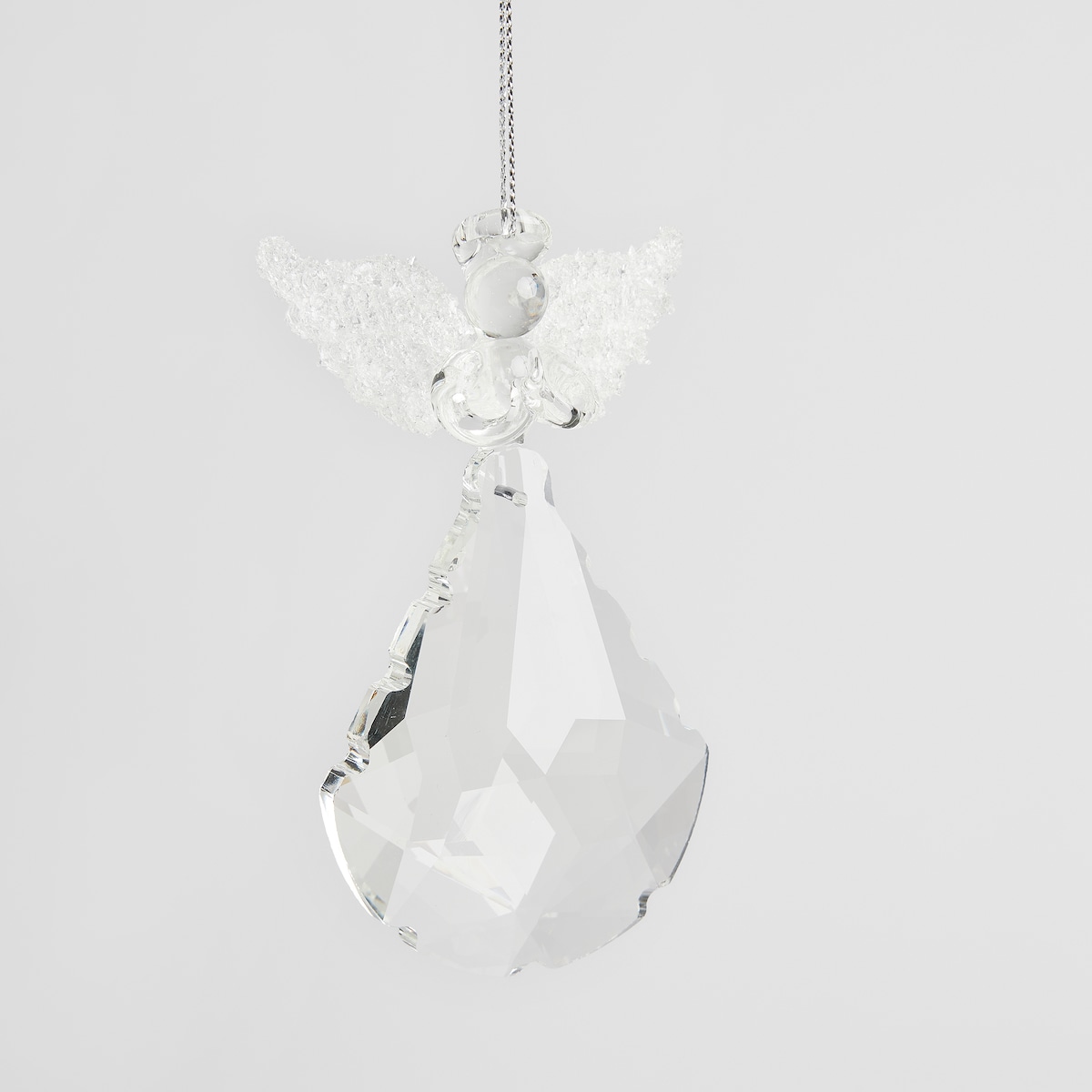 Dekoracja wisząca szklana Anhelo z motywem anioła