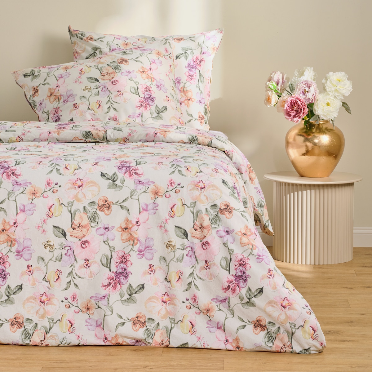 Pościel Bawełniana Storsi 200x220 cm z wzorem kwiatowym