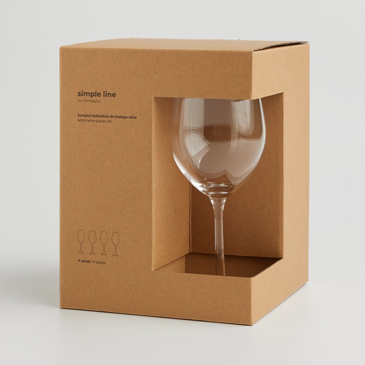 Komplet kieliszków do wina ze szkła kryształowego Anoa