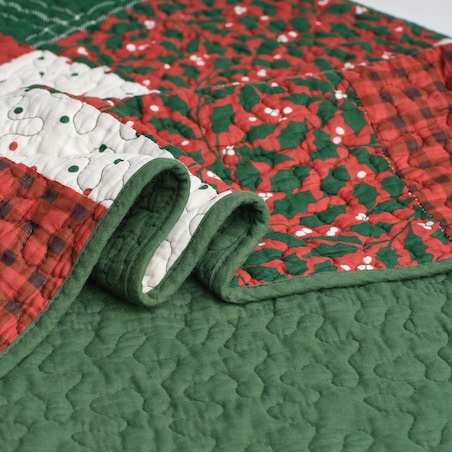 Patchwork narzuta na łóżko Natali 200x220 cm z motywem choinki