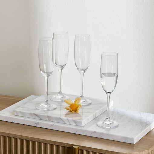 Komplet 4 kieliszków do szampana ze szkła kryształowego