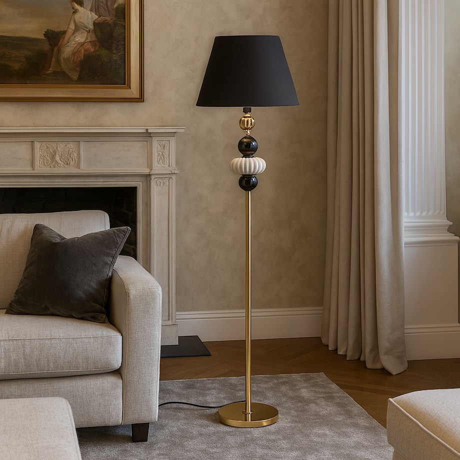 Lampa Podłogowa Nefretti z motywem geometrycznym