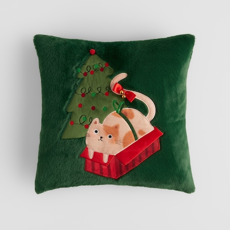 Poszewka Haftowana Catpack 45x45 cm z motywem choinki