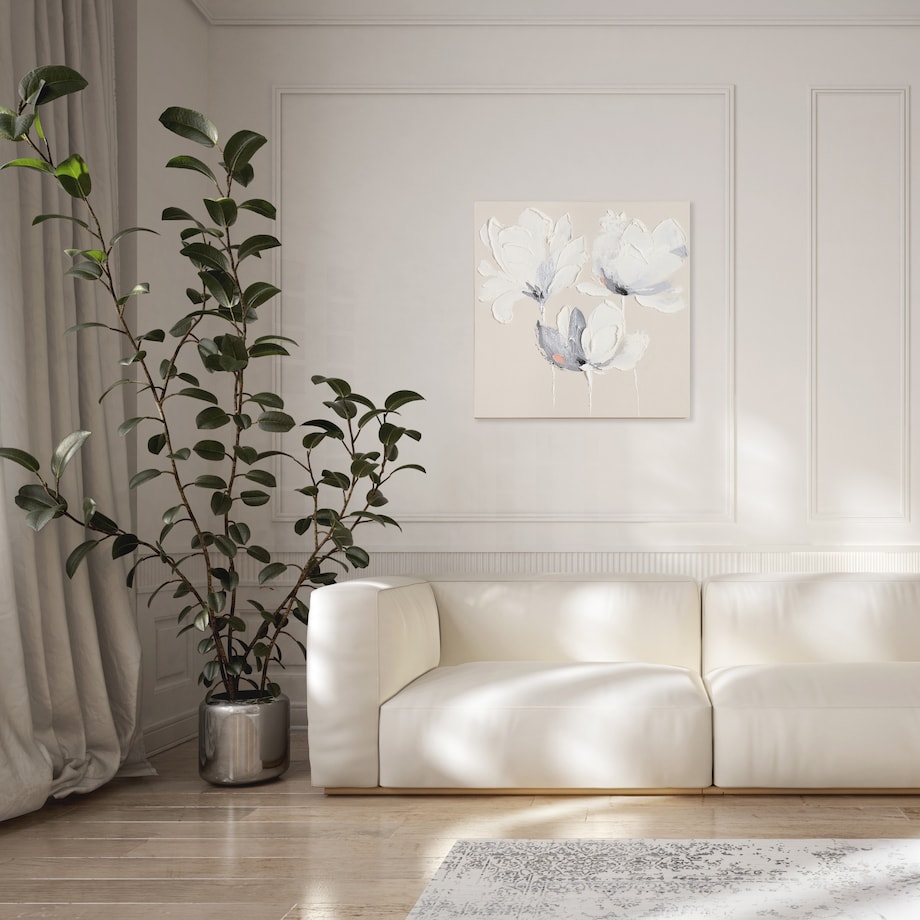 ręcznie zdobiony obraz z motywem kwiatowym cagli 60x60