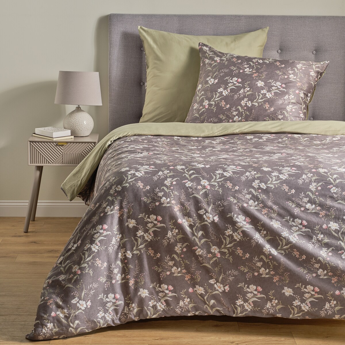 Pościel z bawełny satynowej Tomo 160x200 cm z wzorem kwiatowym