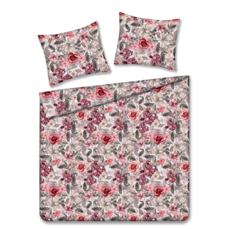 Pościel z bawełny satynowej Velmira 160x200 cm z motywem roślinnym