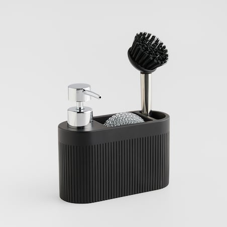 Dozownik Z Gąbką I Szczotką Carbone z motywem geometrycznym