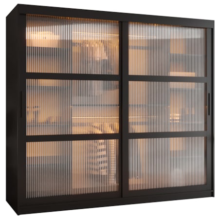 Szafa przesuwna Garderoba FLUTES 200 czarny