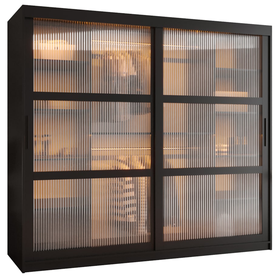 Szafa przesuwna Garderoba FLUTES 200 czarny