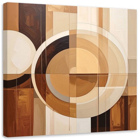 Obraz do salonu sypialni biura, Abstrakcyjne geometryczne formy w beżu