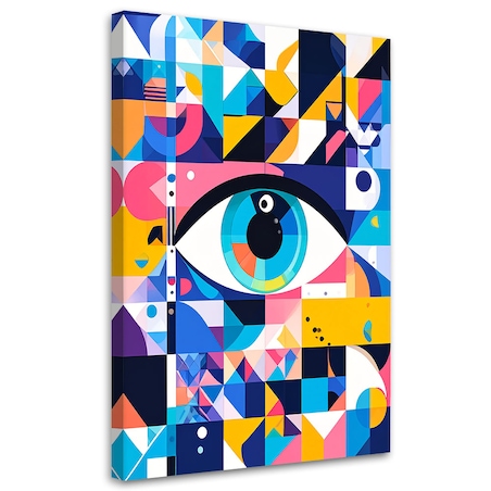 Obraz do salonu sypialni biura, Minimalistyczne oko w stylu Bauhaus 40x60