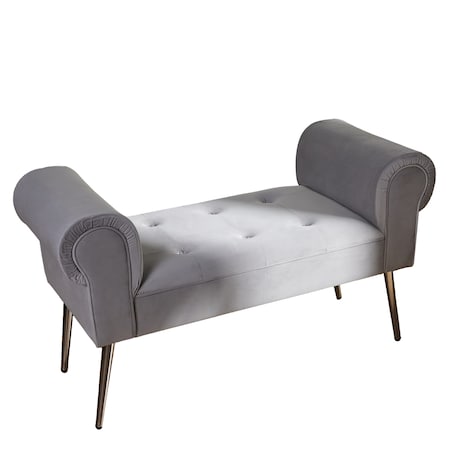 Welurowy szezlong w stylu glamour wykończony cyrkoniami atlin