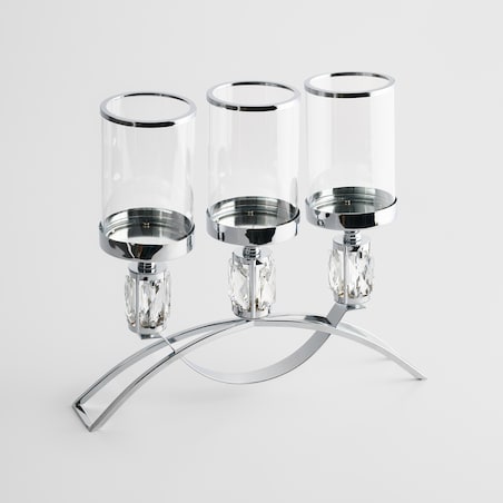 Świecznik potrójny Noova trio z motywem geometrycznym