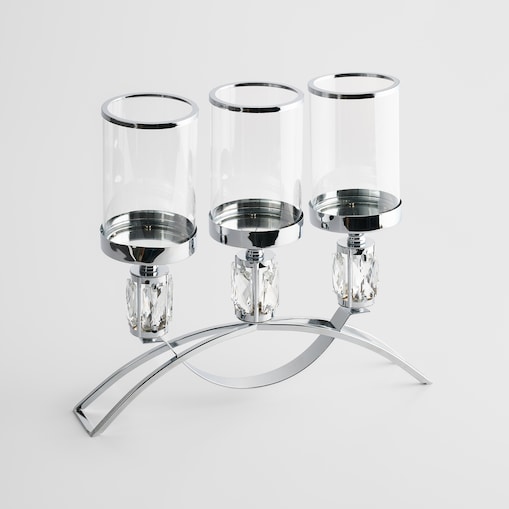 Świecznik potrójny Noova trio z motywem geometrycznym