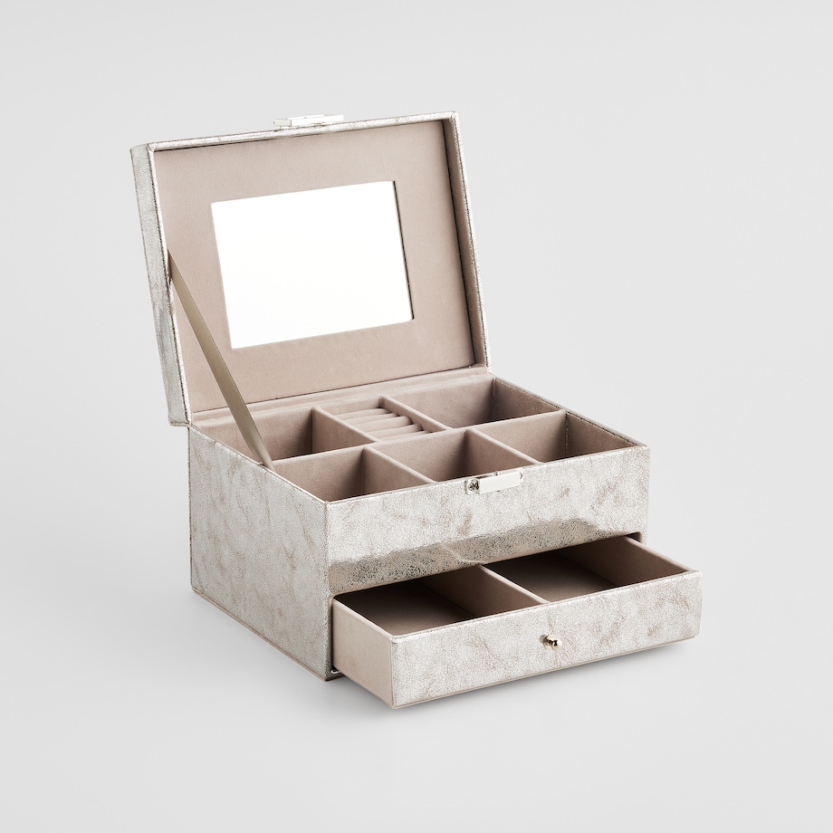 Szkatułka Na Biżuterię Rundo 22x17 cm w kratę