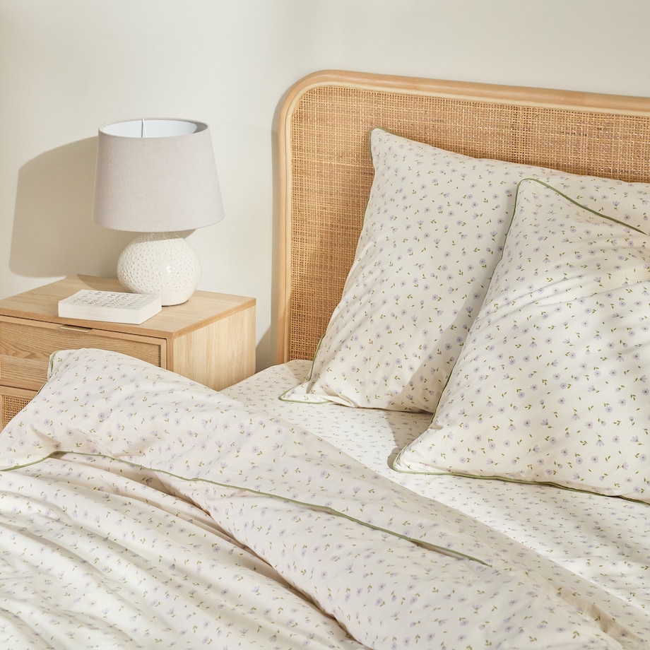 Prześcieradło bawełniane z gumką Avis 160x200 cm z motywem kwiatowym