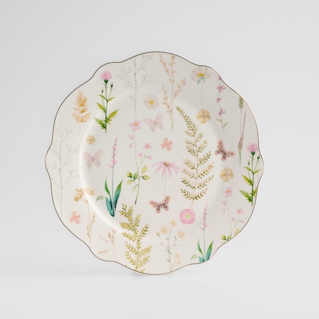 Talerz Obiadowy Meadinna z motywem kwiatowym