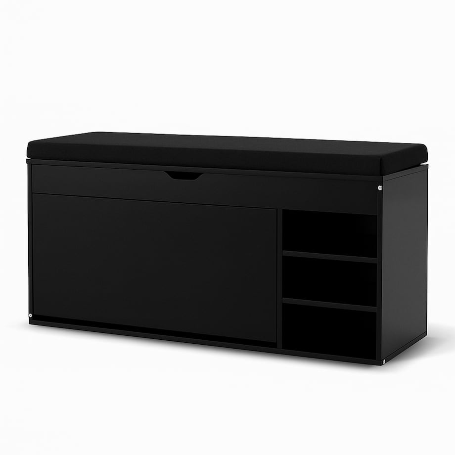 Szafka na buty z siedziskiem i wysuwanymi półkami GRADIA, 100 x 34 x 50 cm