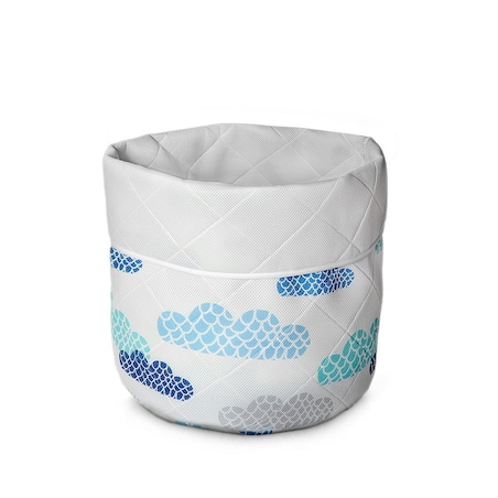 Kosz na zabawki dla dzieci duży Basket 60 x 80 cm - Białe Chmurki