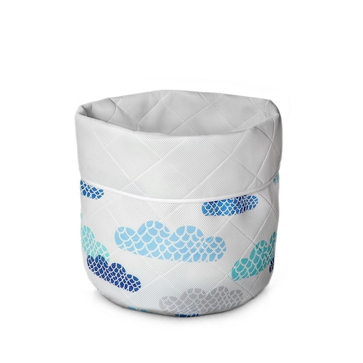 Kosz na zabawki dla dzieci duży Basket 60 x 80 cm - Białe Chmurki