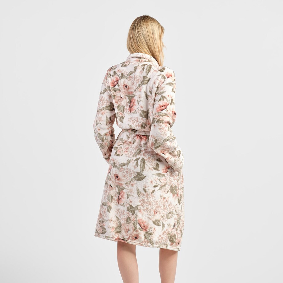 Szlafrok Amorette z motywem kwiatowym