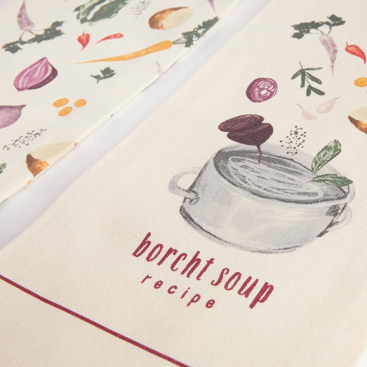 Komplet 3 szt. ścierek Soups 45x65 cm