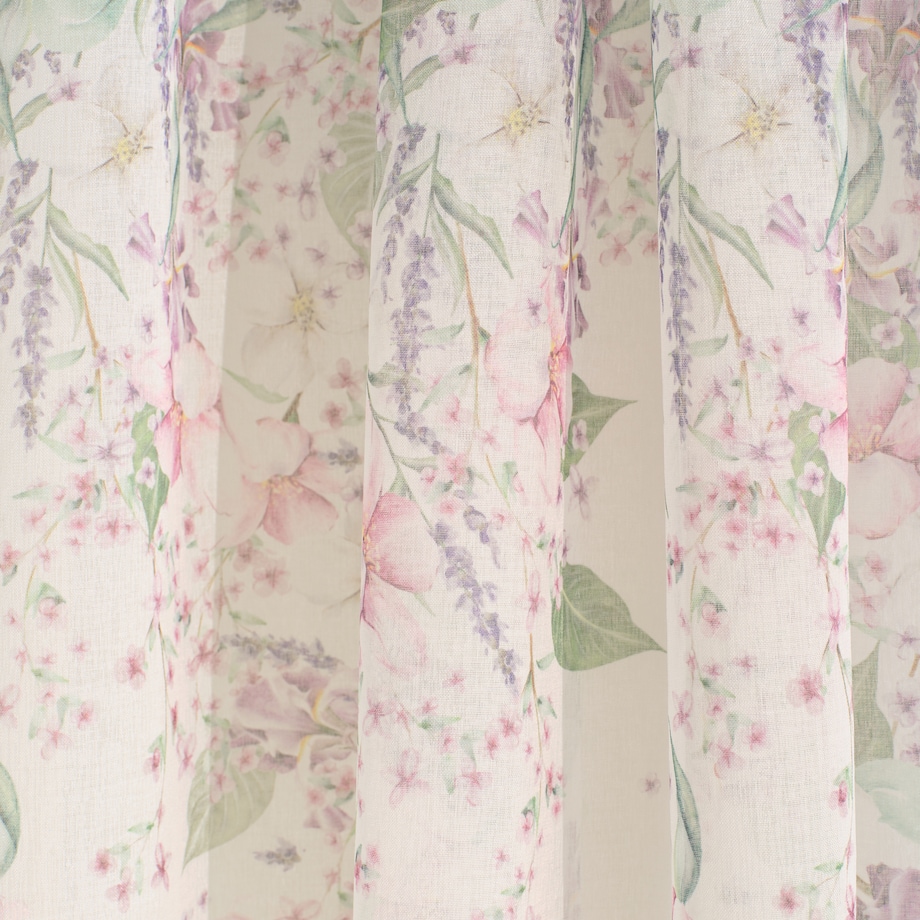 Firana Bezillo 140x250 cm z motywem kwiatowym