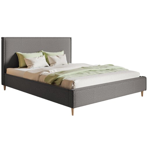 Łóżko tapicerowane LUXO 8 do salonu, tkanina boucle