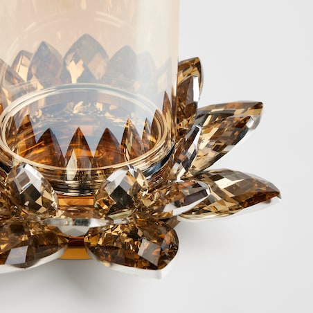 Świecznik Cristal shine tube z motywem kwiatowym