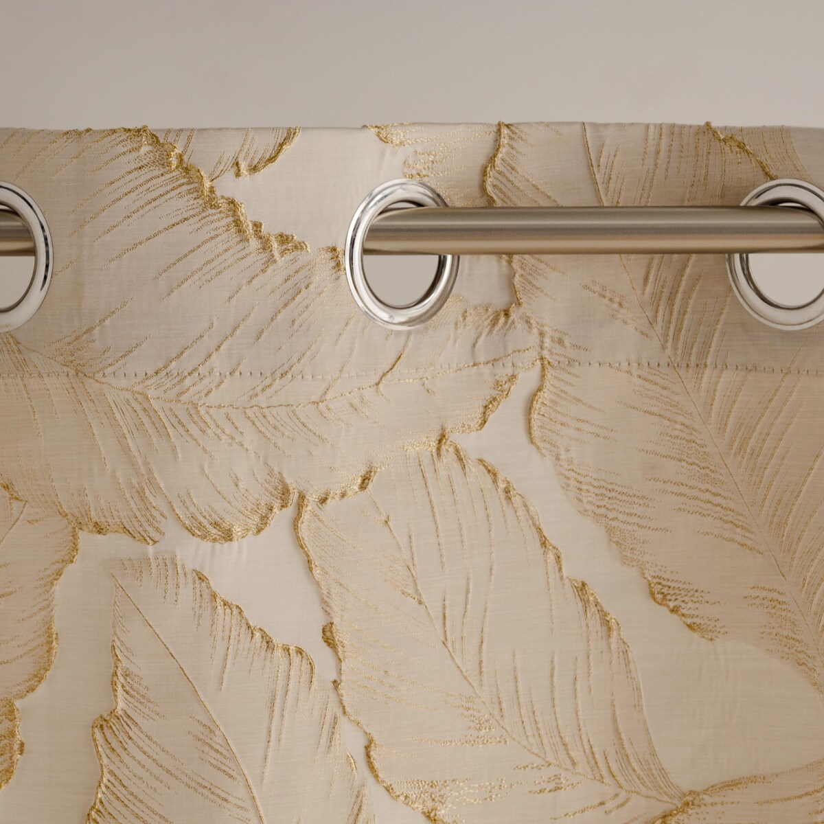 Zasłona Żakardowa Fernaso 140x250 cm z motywem liściastym