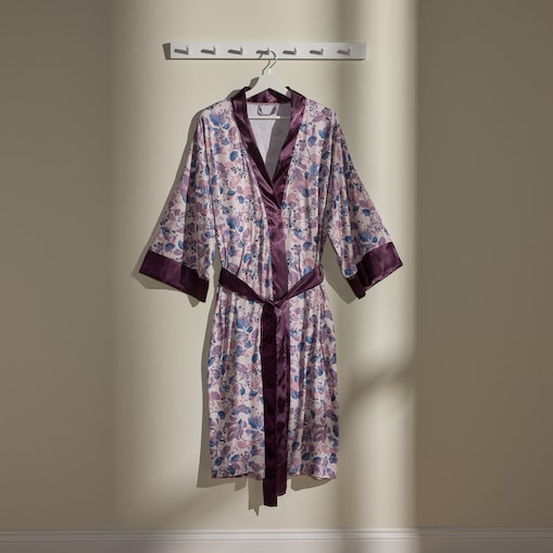 Szlafrok Listello z motywem liściastym