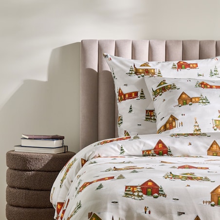 Pościel z bawełny satynowej Winhurst 200x220 cm z motywem choinki