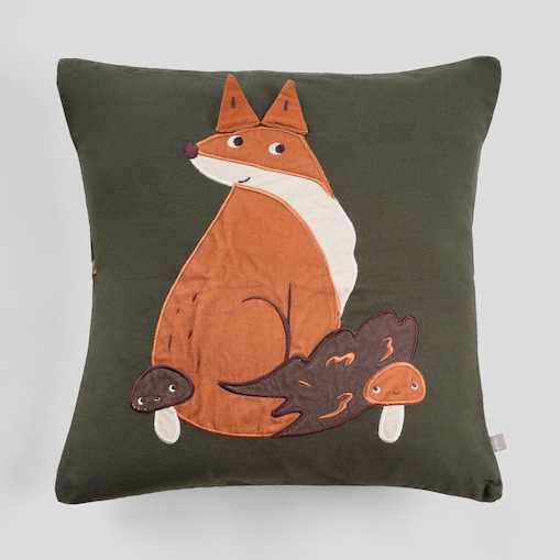 Poszewka Haftowana Nooks 45x45 cm z motywem zwierząt leśnych