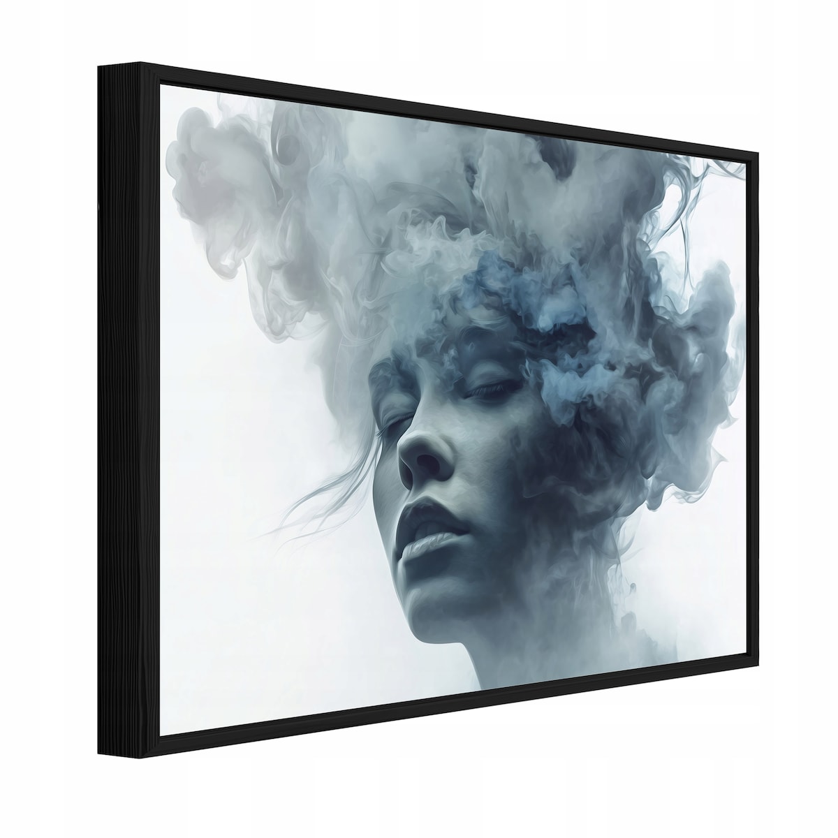 Obraz W Ramie Do Sypialni Salonu Na Płótnie Kobieta Twarz Niebieski