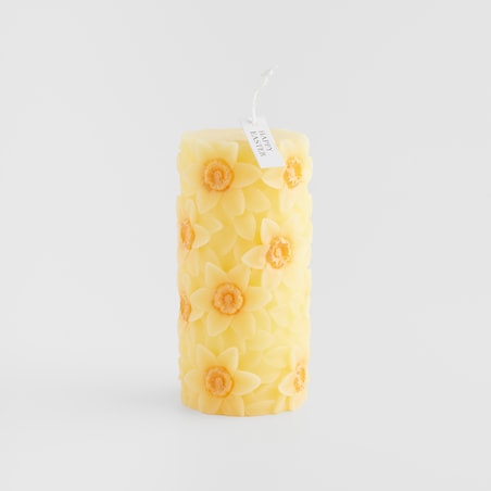 Świeca Narciso z motywem roślinnym