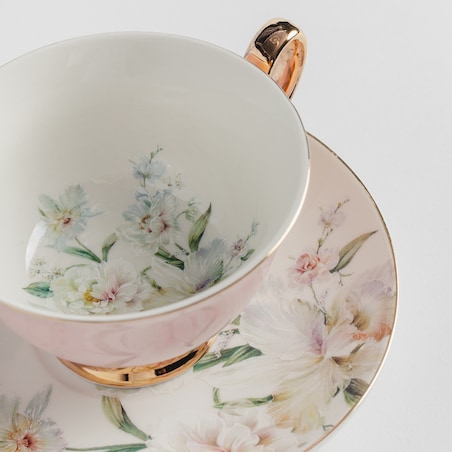 Cup With Saucer Puja Pink 